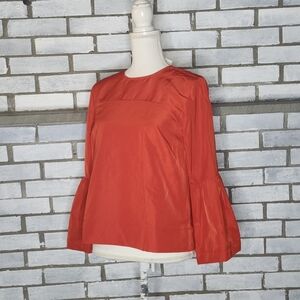 • NWT Free Assembly Women's Size Large Long Bell Sleeves Blouse Top Red New